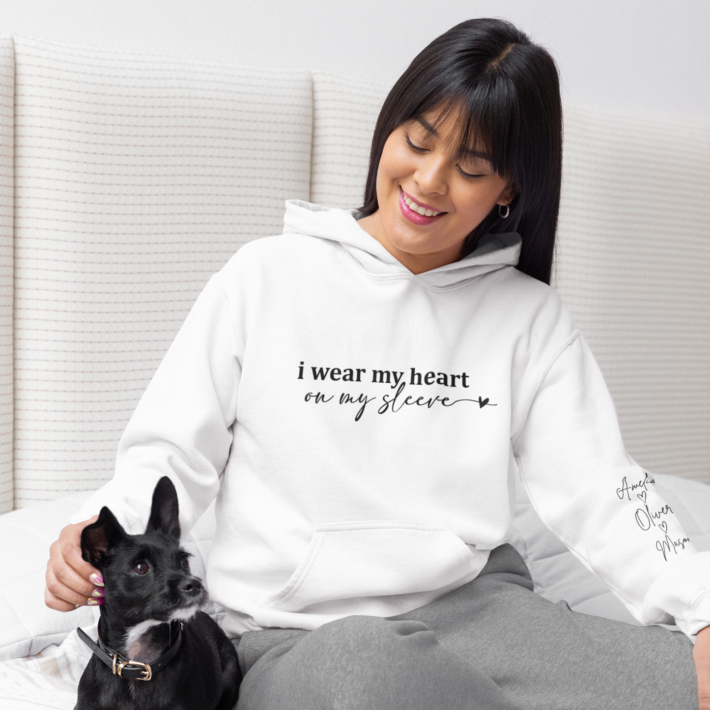 Hoodie - Mothers Day I Wear My Heart On My Sleeve