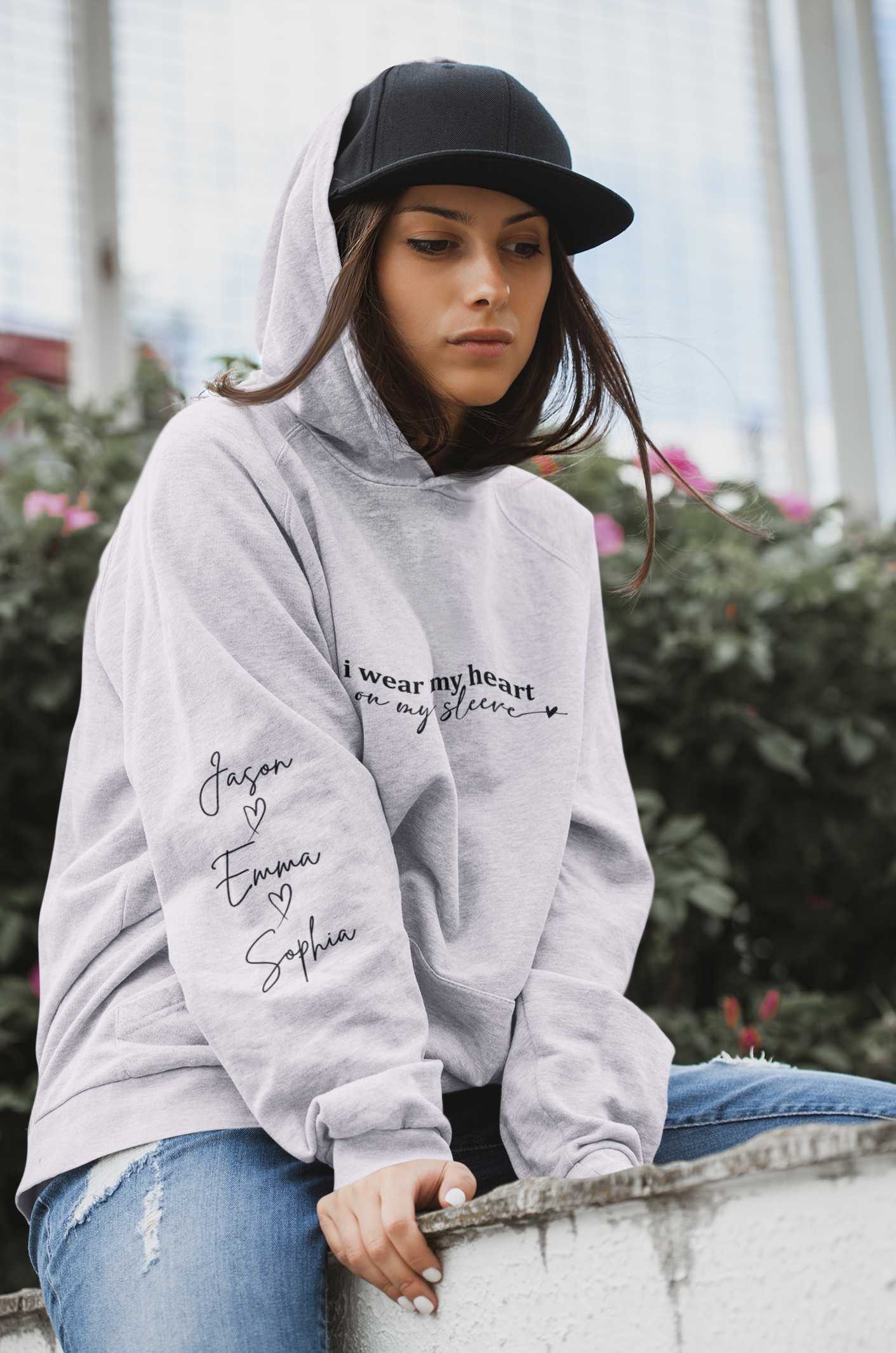 Hoodie - Mothers Day I Wear My Heart On My Sleeve