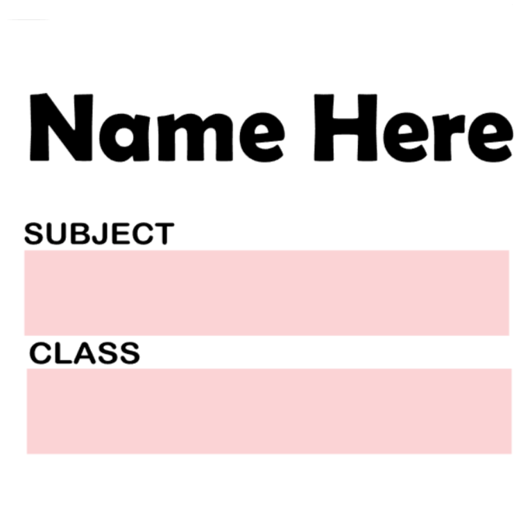 Personalised Subject Book Label - Plain